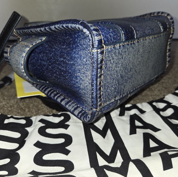 NWT Marc Jacobs The Denim Printed Leather Crossbody Tote Bag - Picture 8 of 11